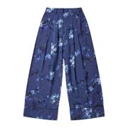 Bloemen Wijde Pijp Broek Navy Munthe , Blue , Dames