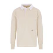 Witte Katoenen Poloshirt met MM Print Maison Margiela , Beige , Heren