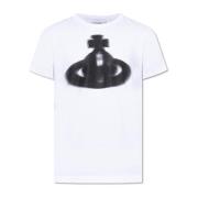 T-shirt met logo Vivienne Westwood , White , Heren