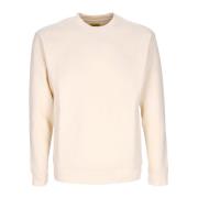 Reliëfprint Crewneck Sweatshirt Fleece Market , Beige , Heren