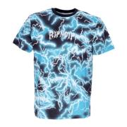 Geborduurde Bliksem Tee Zwart/Blauw Ripndip , Multicolor , Heren