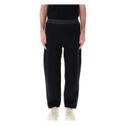 Zwarte Sweat Bottoms met Nylonpaneel Moncler , Black , Heren