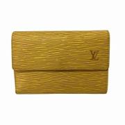 Pre-owned Leather wallets Louis Vuitton Vintage , Yellow , Dames