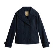 Militaire Stijl Peacoat Woolrich , Blue , Dames