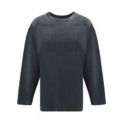 Geribbelde Katoenen Sweatshirt met Geborduurd Logo Maison Margiela , B...