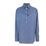 Blauwe Microgessata Lurex Shirt A Paper Kid , Blue , Dames