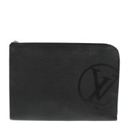 Pre-owned Leather clutches Louis Vuitton Vintage , Black , Dames