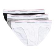 Effen Briefs 3-Pack Elastische Taille Dsquared2 , Multicolor , Heren