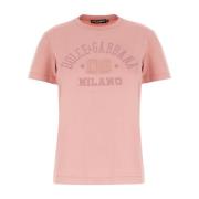 Casual Katoenen T-Shirt Dolce & Gabbana , Pink , Dames