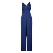 Kanten jumpsuit met sprankelende details vera mont , Blue , Dames