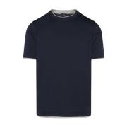 Blauwe T-shirts en Polos Barba , Blue , Heren