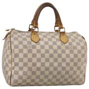 Pre-owned Canvas handbags Louis Vuitton Vintage , White , Dames