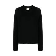 Zwarte Cashmere Gebreide Crew Neck Jumper Khaite , Black , Dames