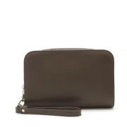 Pre-owned Leather clutches Louis Vuitton Vintage , Gray , Dames