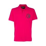 Logo Polo Shirt Versace Jeans Couture , Pink , Heren