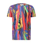 Modern Gebreid Patroon T-Shirt Carlo Colucci , Multicolor , Heren