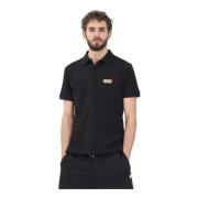 Zwarte Polo met Institutioneel Logo Versace Jeans Couture , Black , He...