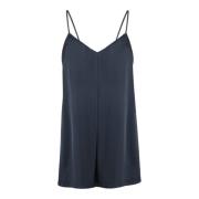 Blauwe Satijnen Top Elegante Minimalistische Stijl Fabiana Filippi , B...