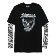 Zwarte Panther T-Shirt Versace Jeans Couture , Black , Dames