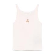 Lichtroze Mouwloze Top met Ronde Hals Palm Angels , Pink , Dames