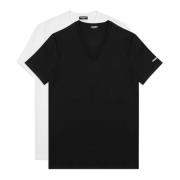 Effen Logo 2-Pack T-shirt Dsquared2 , Black , Heren