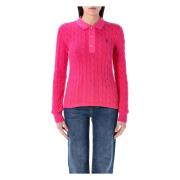 Kabelgebreide Trui Lange Mouw Polo Ralph Lauren , Pink , Dames