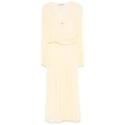 Witte Jurk Set Elegante Stijl Twinset , Beige , Dames