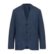 Blazer met open revers Giorgio Armani , Blue , Heren