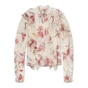 Overhemd met bloemenpatroon Blumarine , Beige , Dames