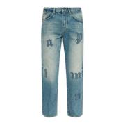 Jeans met logo Palm Angels , Blue , Heren