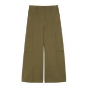 Canvas Katoenen Broek Max Mara Weekend , Green , Dames