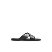 Leren slides Glorany Bally , Black , Heren