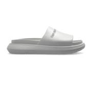 Rubberen slides met logo Emporio Armani , Gray , Heren