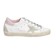 Witte Super Star Sneakers met Roze Hiel Golden Goose , White , Dames