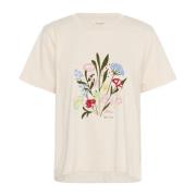 Bloemenprint T-shirt Whitecap Multi Part Two , Beige , Dames