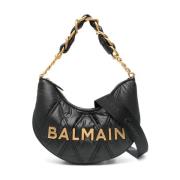 Gewatteerde Nylon Maantas Balmain , Black , Dames