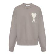 Sweatshirt met logo Ami Paris , Gray , Heren