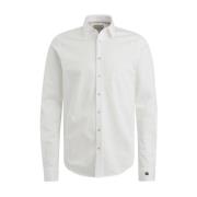 Lange Mouw Twill Jersey Shirt Cast Iron , Beige , Heren