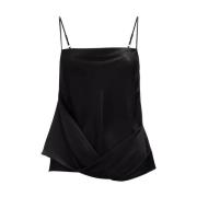 Zwarte Top met Spaghettibandjes en Col JW Anderson , Black , Dames