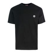 Zwarte T-shirts en Polos met Geborduurd Logo Kenzo , Black , Heren