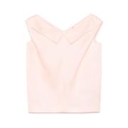 Roze Top met Rits en Kapmouwen Khaite , Pink , Dames