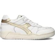 Gelamineerde Witte Lage Damessneakers Diadora , White , Dames