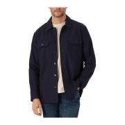 Navy Overshirt voor Heren Matinique , Black , Heren