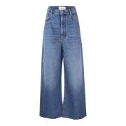 Blauwe Oversize Lage Taille Wijde Pijp Jeans Sportmax , Blue , Dames