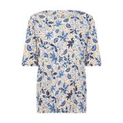 Blauw Bloemenprint Shirt Soyaconcept , Blue , Dames