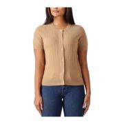 Bruine Kabel Gebreide Vest Top Tommy Hilfiger , Brown , Dames