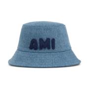 Patch Bucket Hat Ami Paris , Blue , Heren