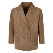 Stijlvol Leren Jack Salvatore Santoro , Beige , Dames