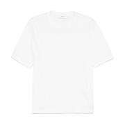 Wit Crew Neck T-shirt met Logo Lardini , White , Heren