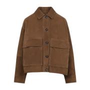 Stijlvolle Suède Jas Brunello Cucinelli , Brown , Dames